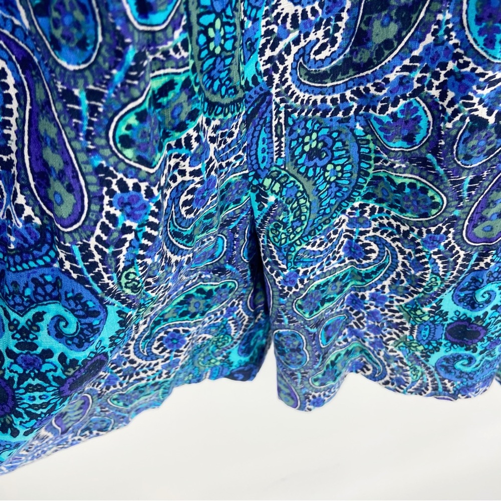 Anthropologie Lissa Boho Crochet Lace Detail Paisley Print Puff Sleeve Romper XS - Picture 10 of 16